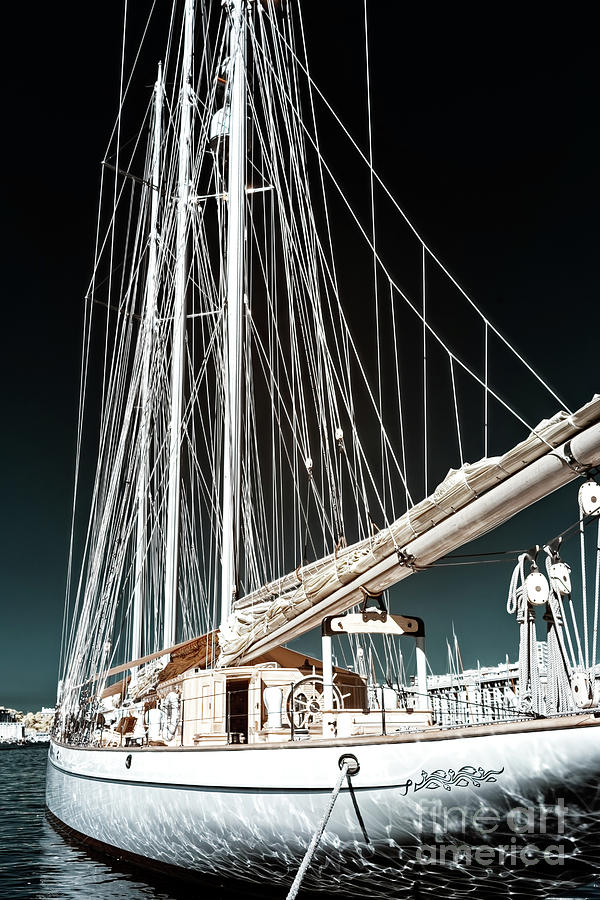 Infrared Sailboat in Marseille Photograph by John Rizzuto