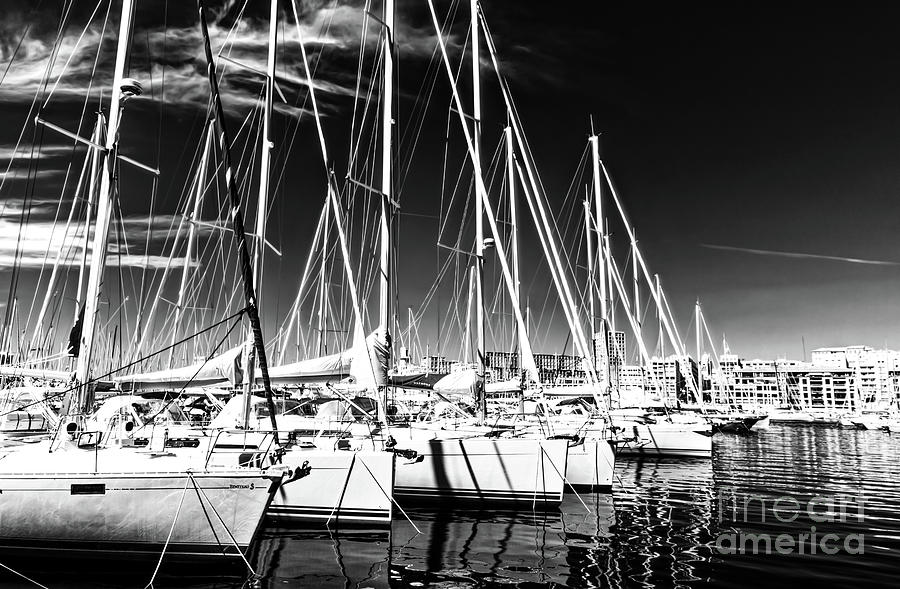Infrared Sailboats Docked in Marseille Photograph by John Rizzuto