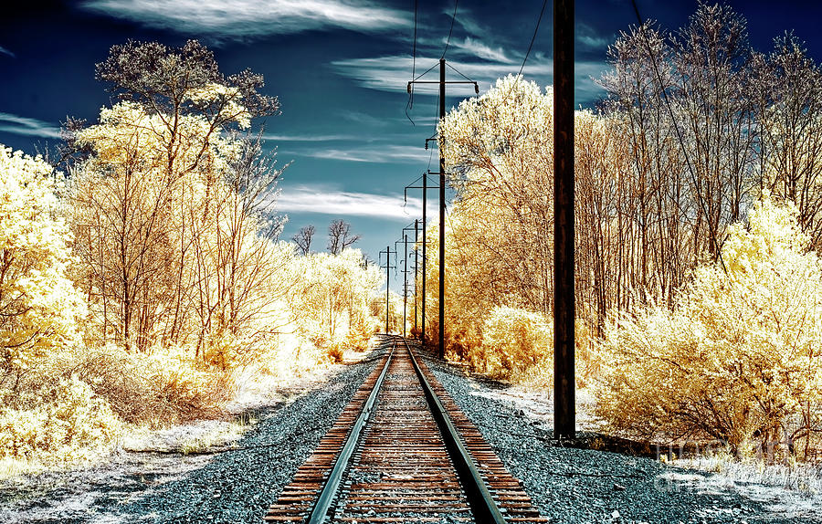 Infrared Train Tracks in Spotswood New Jersey Photograph by John Rizzuto