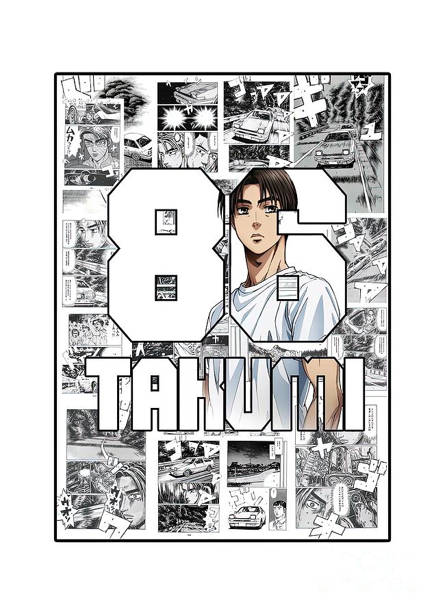 Initial D Takumi Stares Manga Anime | Art Print