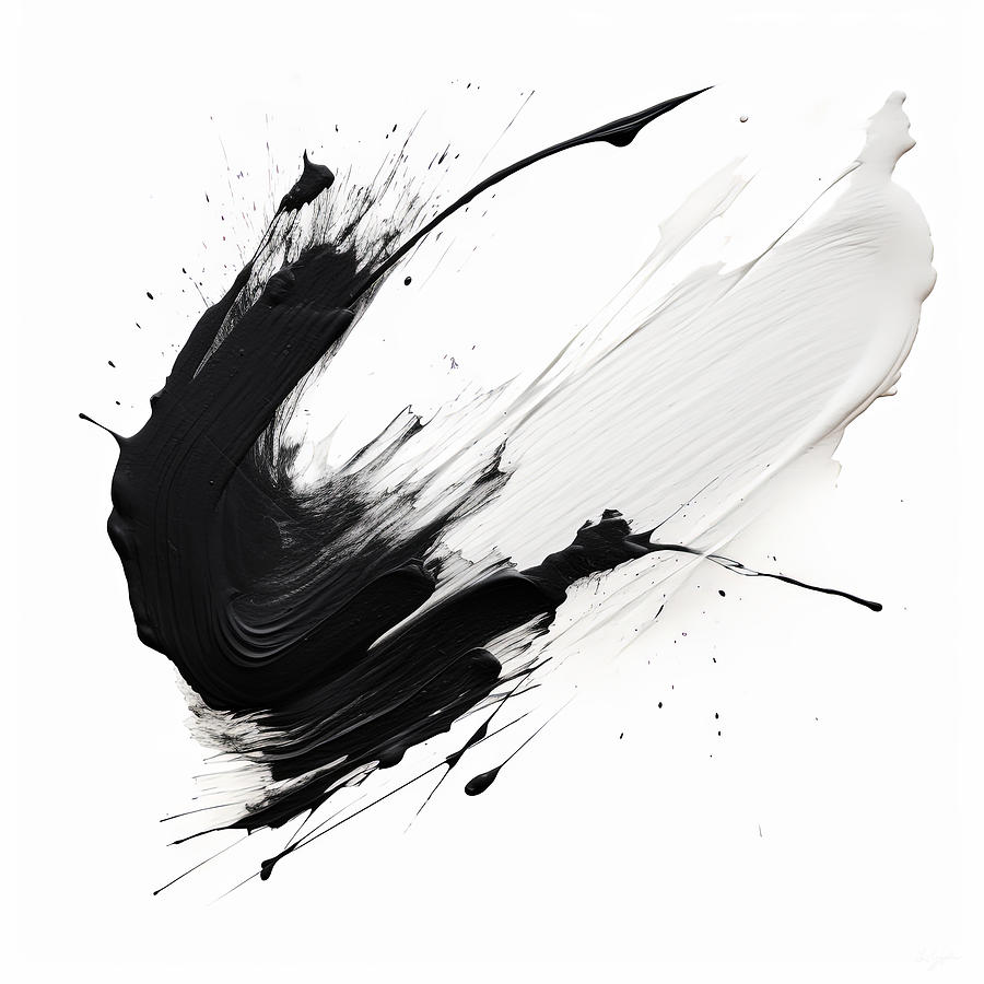 Ink Painting - Ink Blot Abstract Art  by Lourry Legarde