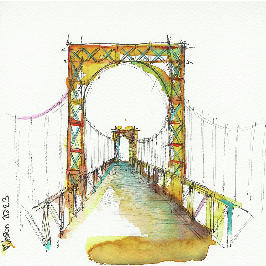 Ink-maginary Bridge 0623 Mixed Media by Jason Nicholas