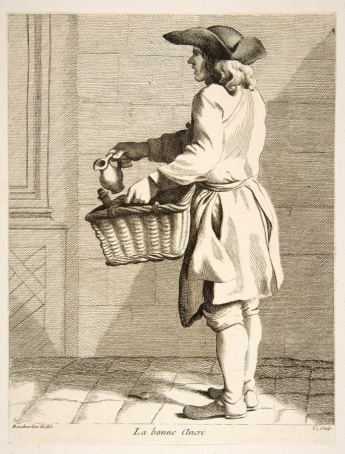 Ink Seller Drawing by Anne Claude de Caylus