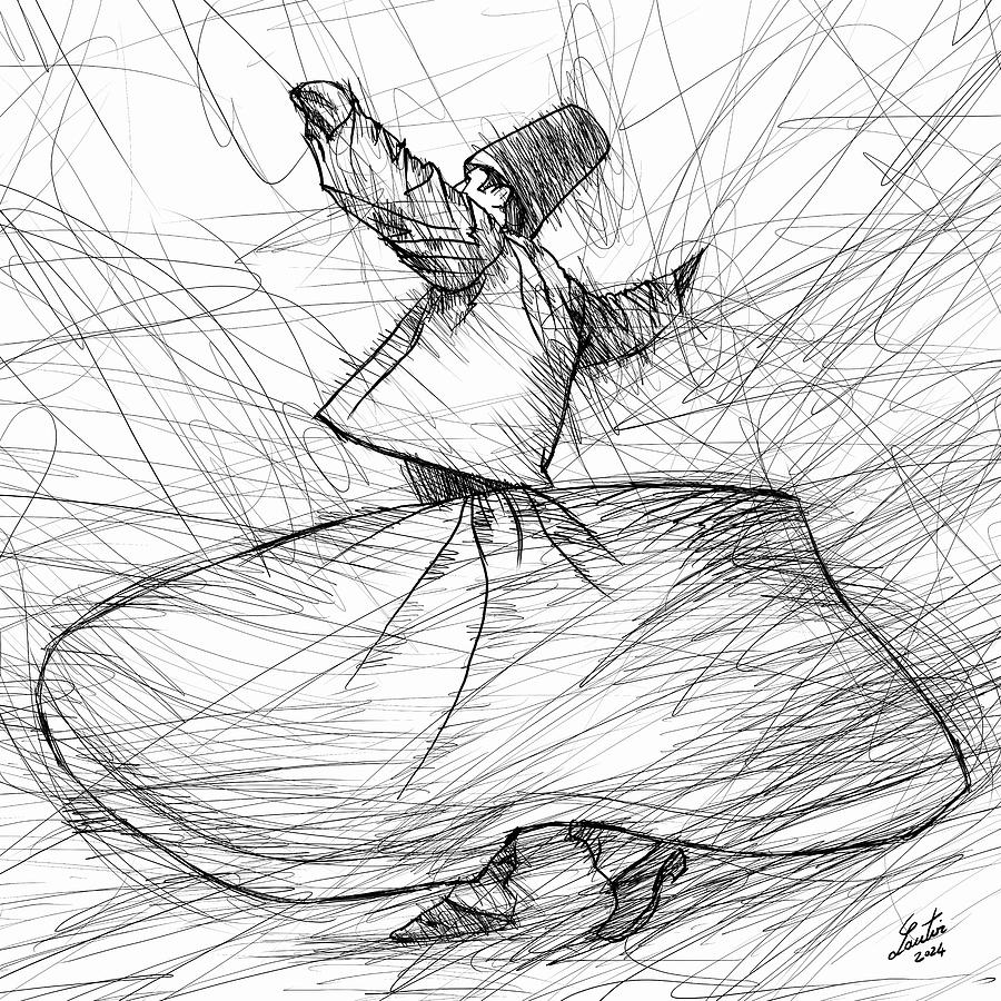 Ink Sufis .1 Drawing by Fabrizio Cassetta