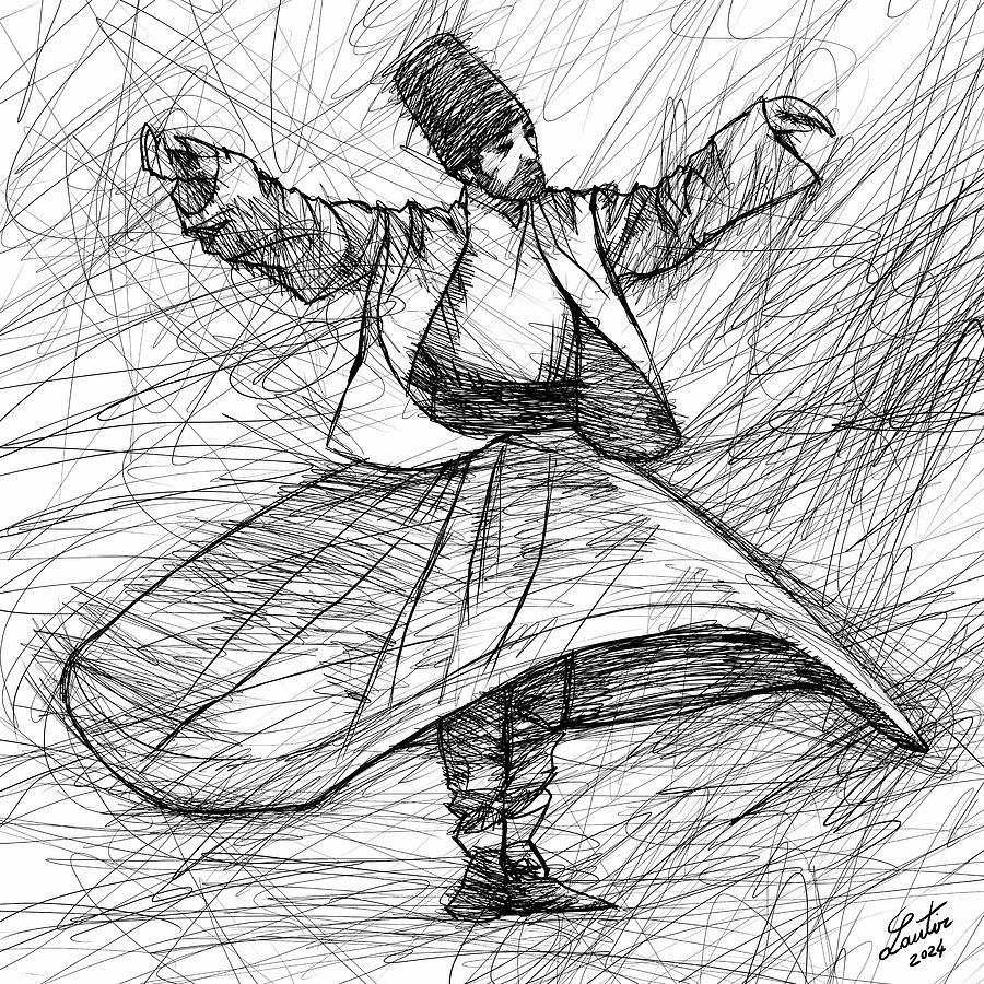 Ink Sufis .2 Drawing by Fabrizio Cassetta