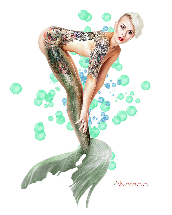 Inked Mermaid Digital Art By Robert Alvarado Fine Art America 3525