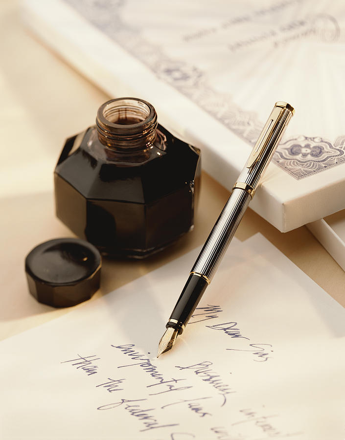 Inkwell and a Fountain Pen Photograph by Photodisc