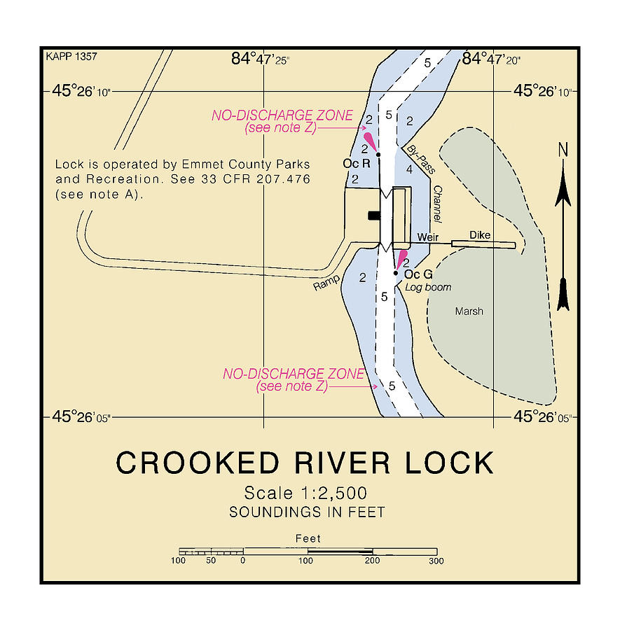 Inland Route Michigan Crooked River Lock, Noaa Chart 14886_21 Digital