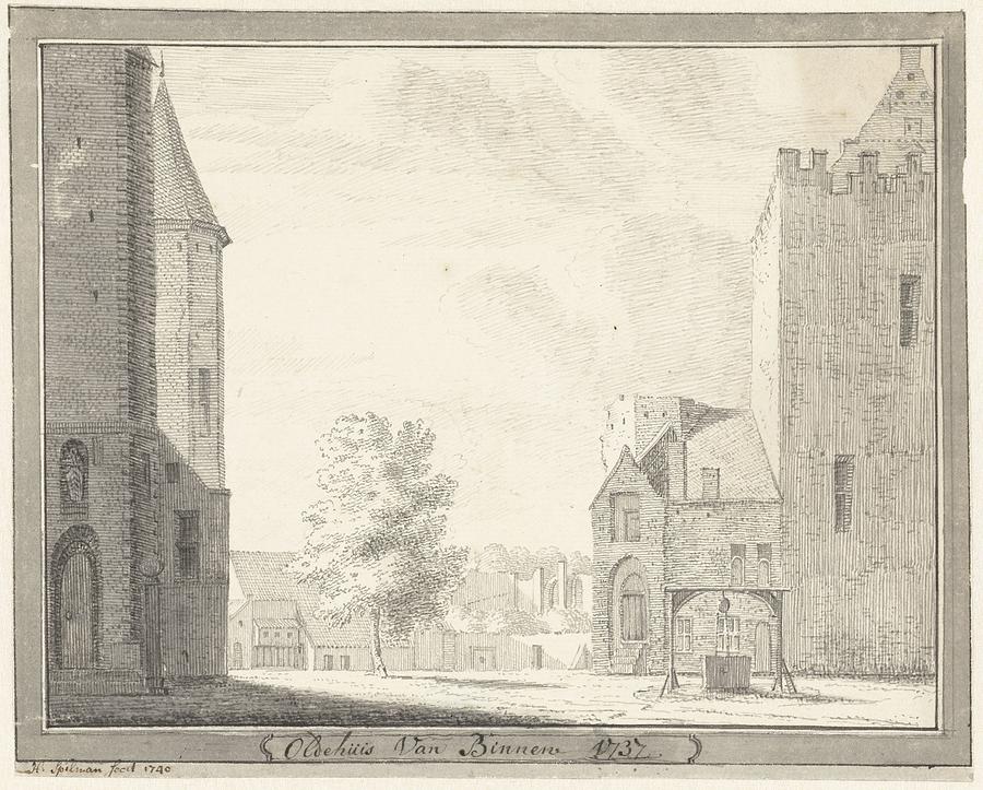 Inner Courtyard Of The Oldehuis Or Slot In Vollenhove Hendrik Spilman 1740 Painting