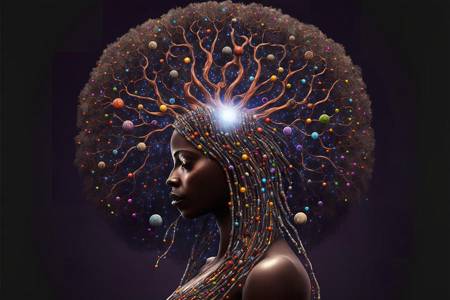 African American Digital Art - Inner Universe by Nikala Asante
