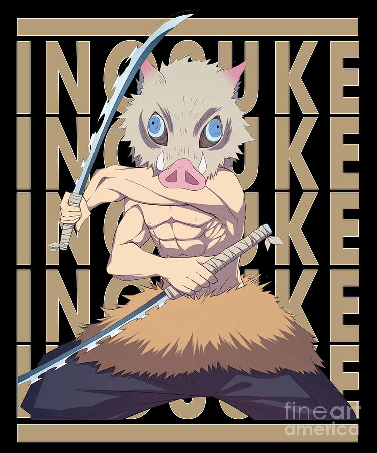 Inosuke Retro Name Demon Slayer Drawing by Anime Art | Fine Art America
