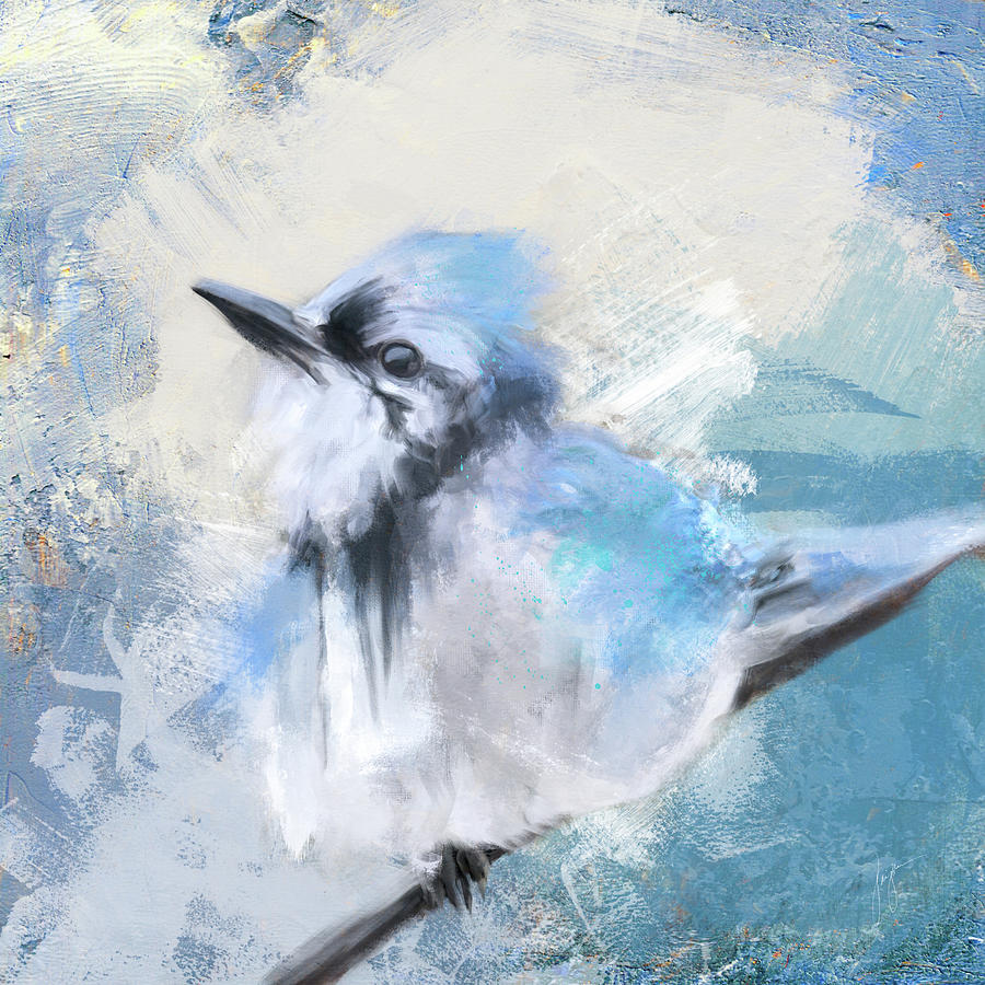 Inquisitive Blue Jay Painting by Jai Johnson