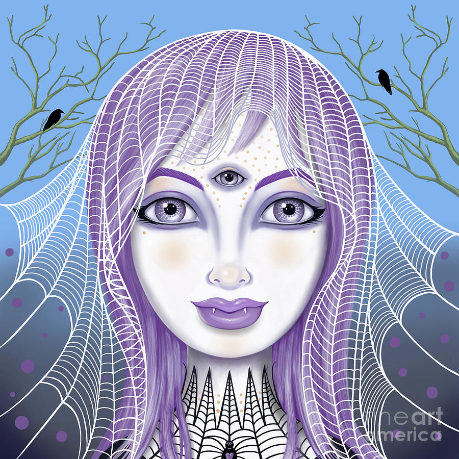 Insect Girl, Spiderella at Twilight Digital Art by Valerie White