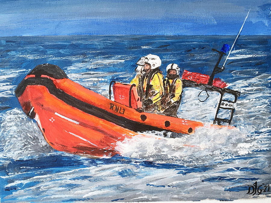 Inshore lifeboat Painting by David Grant - Fine Art America