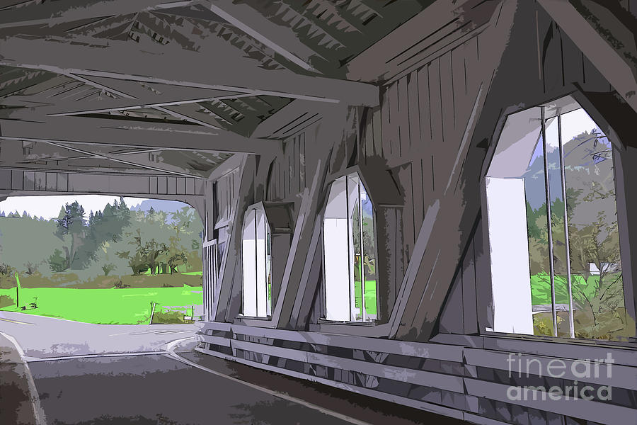 Inside A Covered Bridge Digital Art by Kirt Tisdale