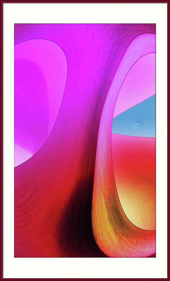 Abstract Digital Art - View From Inside a Shell Framed by Kellice Swaggerty