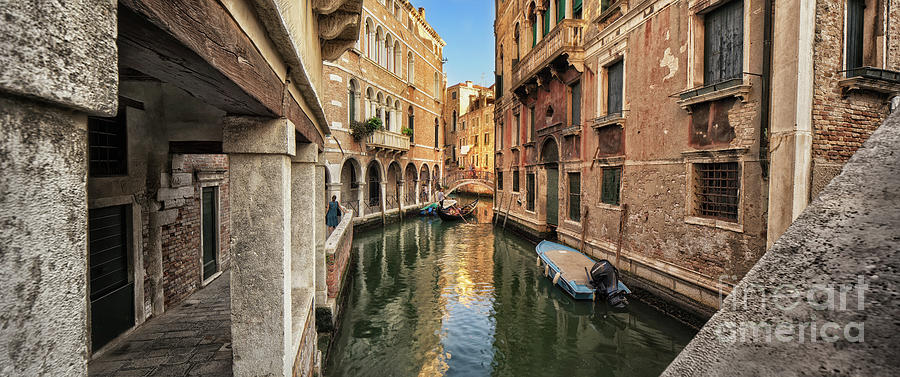 Inside a Venetian canal Photograph by The P