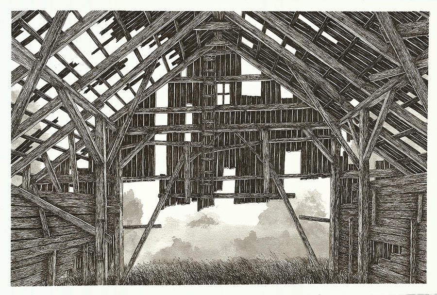 Inside an Abandoned Barn Drawing by Jonathan Baldock Inside an Abandoned Barn Drawing by Jonathan Baldock