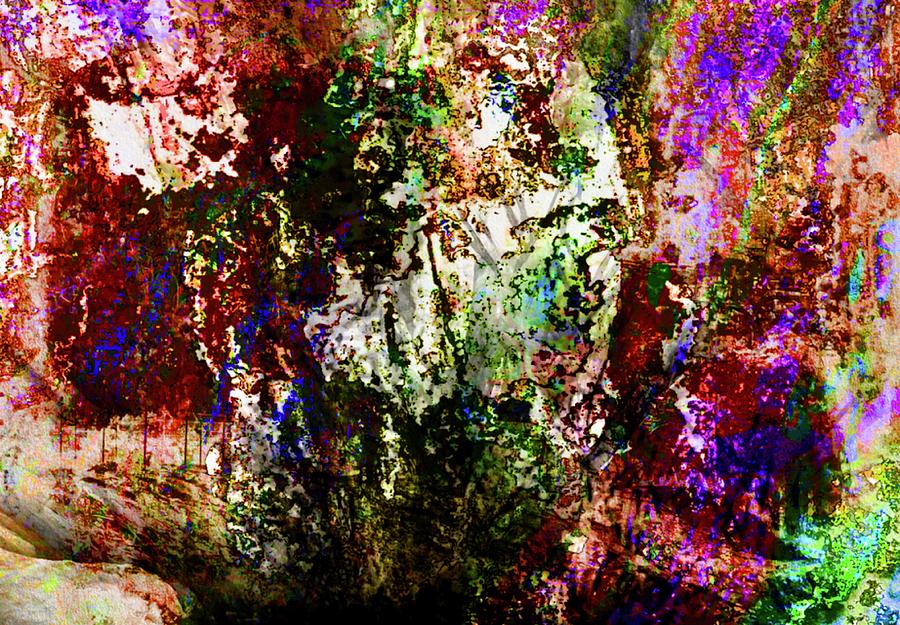 Inside Dark Cave Abstract  Digital Art by Kathleen Boyles
