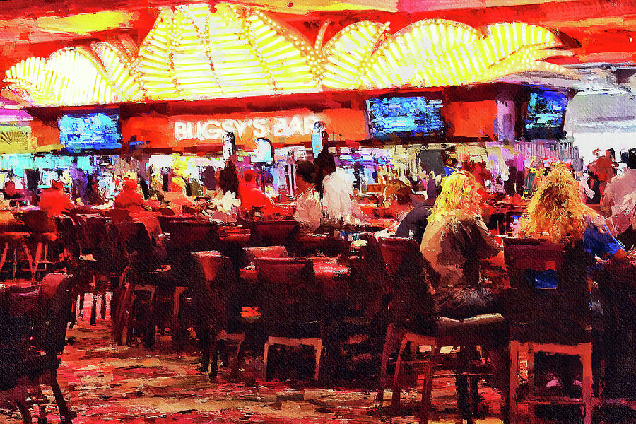 Inside Flamingo Casino bar, Las Vegas Mixed Media by Tatiana Travelways