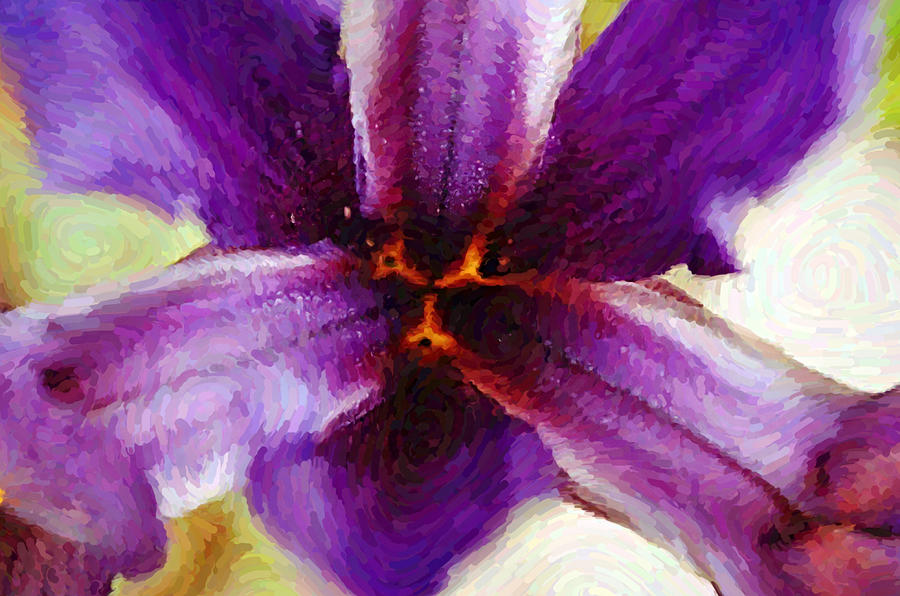 Inside Iris Impressionist Gouache Digital Art by Gaby Ethington