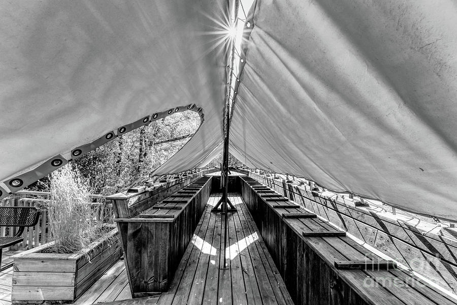 Inside Lewis And Clark Boat Grayscale Photograph by Jennifer White