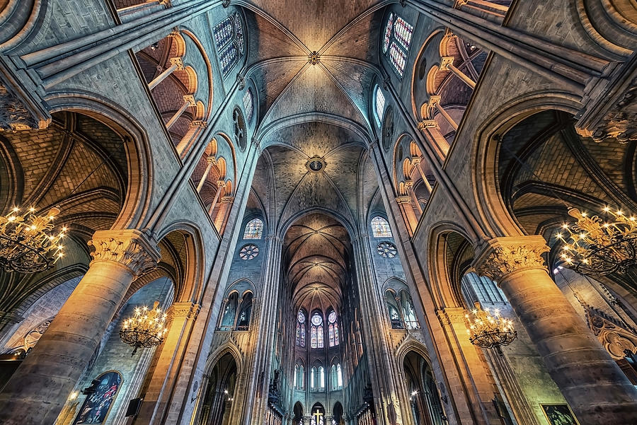 Architecture Photograph - Inside Notre-Dame by Manjik Pictures