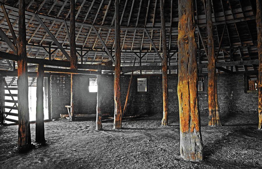 Inside Pete French Round Barn  Digital Art by Fred Loring