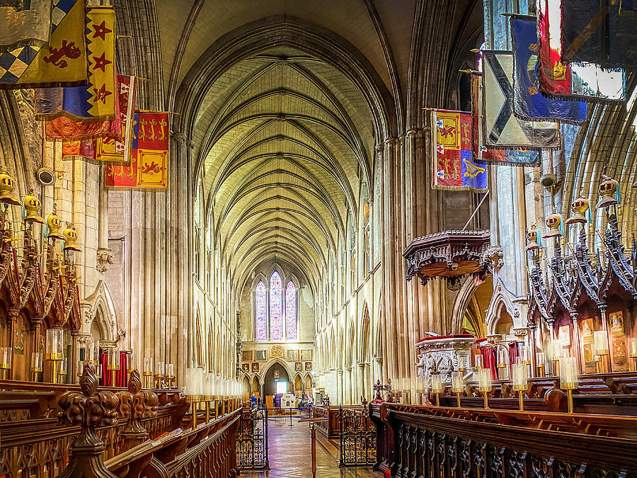 Inside Saint Patrick's Cathedral In Dublin, Ireland. Photograph By 