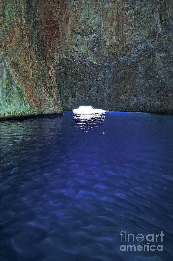 Inside the Blue Cave II Photograph by George Atsametakis
