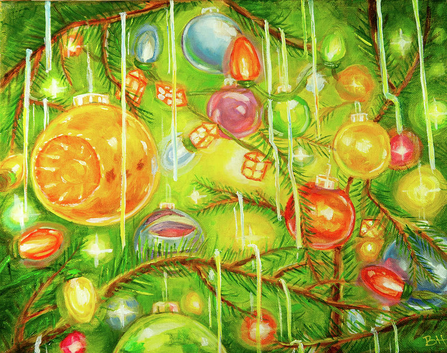 Inside the Christmas tree Painting by Brett Hardin