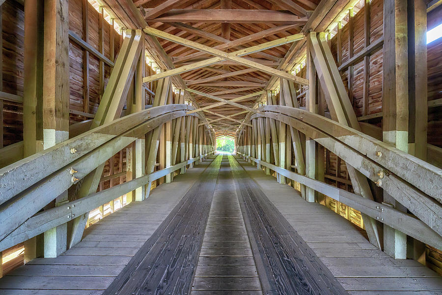Inside the Jackson Covered Bridge - Parke County, Indiana Photograph by Susan Rissi Tregoning