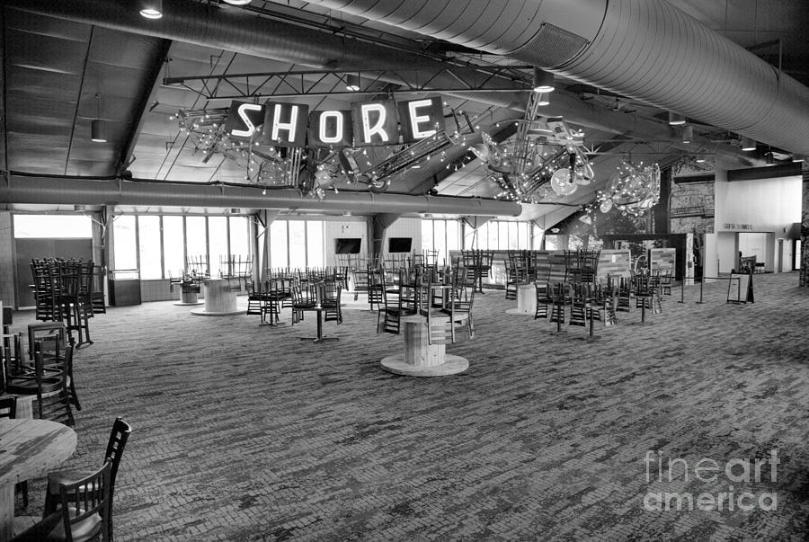 Inside The Montage Mountain Ski Lodge Black And White Photograph by Adam Jewell