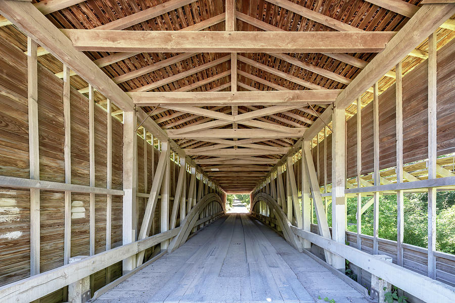Inside the Portland Mills Covered Bridge  Photograph by Susan Rissi Tregoning