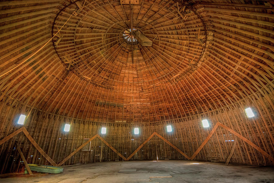Inside White Round Barn Photograph by Lou Novick