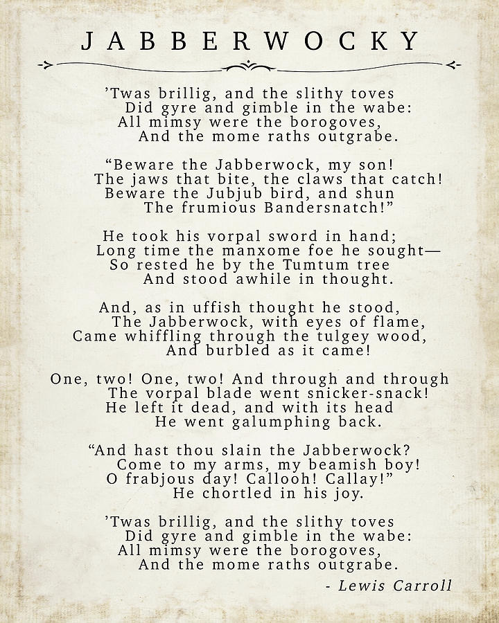 jabberwocky alice in wonderland poem