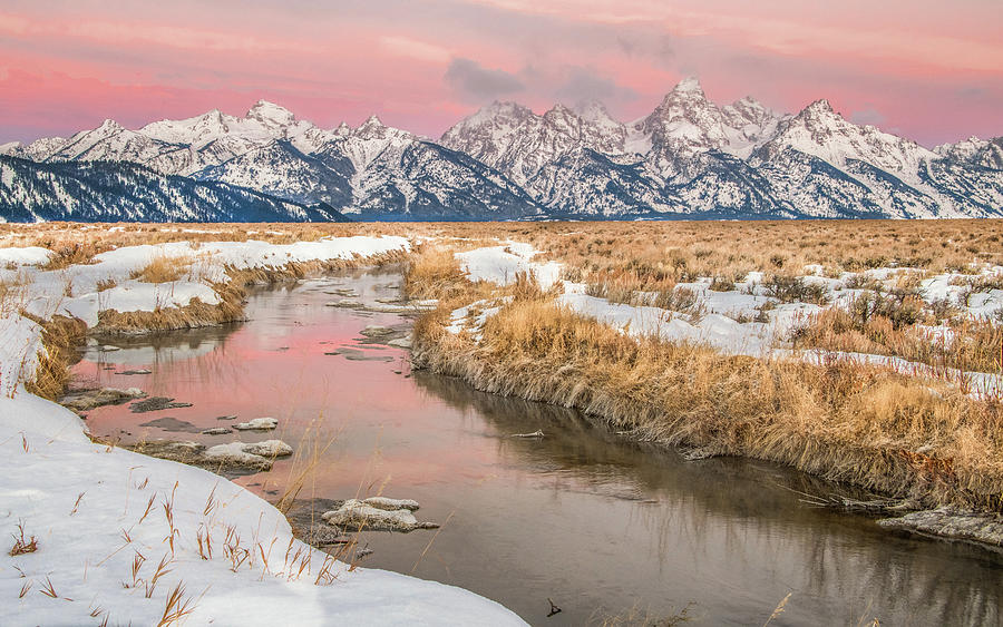 Inspirational Winter Sunrise in the Tetons Photograph by Marcy Wielfaert