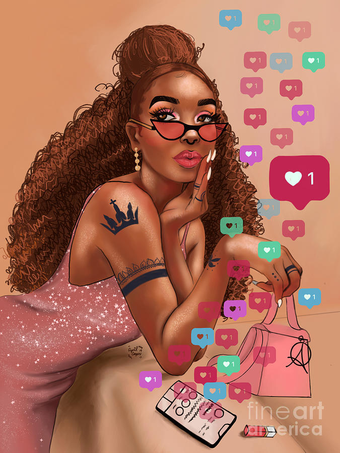 Insta Baddie Digital Art By April Cooper