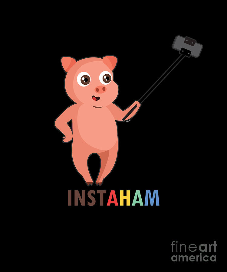 Instaham Funny Pig Ham Photo Camera Social Media Piggy Swine Boar ...