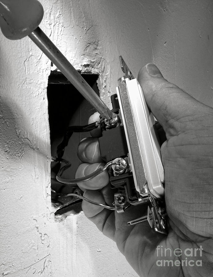 Screwdriver Photograph - Installing a New Electrical Switch by Olivier Le Queinec