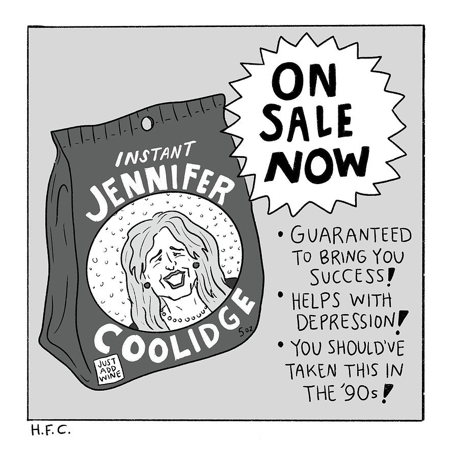 Instant Jennifer Coolidge Drawing by Hilary Fitzgerald Campbell