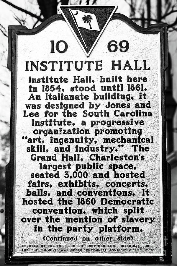 Institute Hall Memorial in Charleston Photograph by John Rizzuto