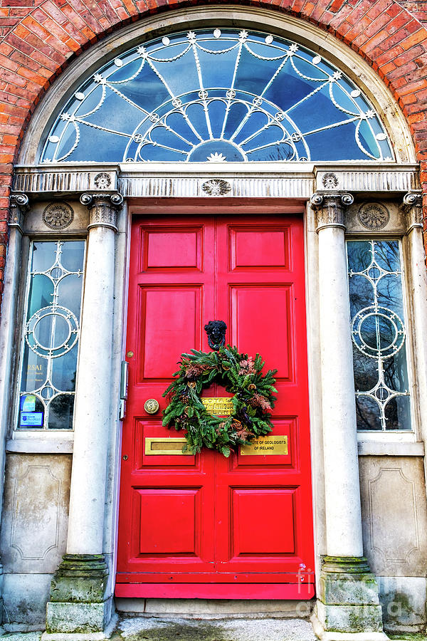 Institute of Geologists of Ireland Christmas Door in Dublin Photograph by John Rizzuto