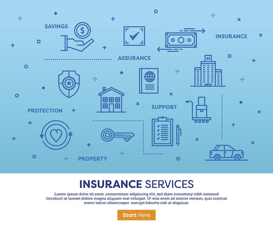 Insurance Services Concept Drawing by Ilyast