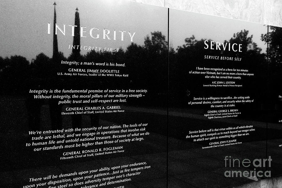 Integrity and Service Photograph by James Brunker