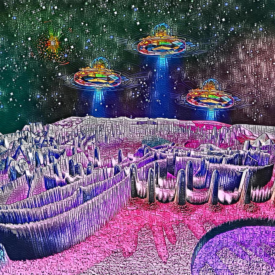 Intergalactic Airport Of Galaxia Mystica Digital Art by Rachel Hannah