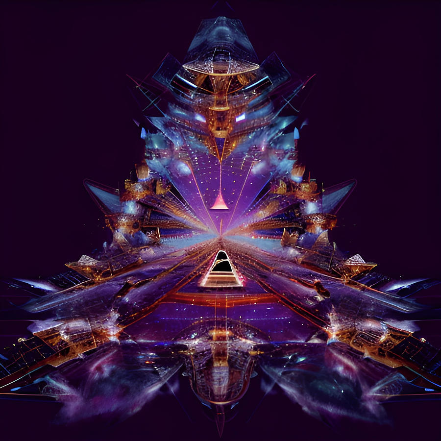 Intergalactic Pyramid City Digital Art by Michael Canteen
