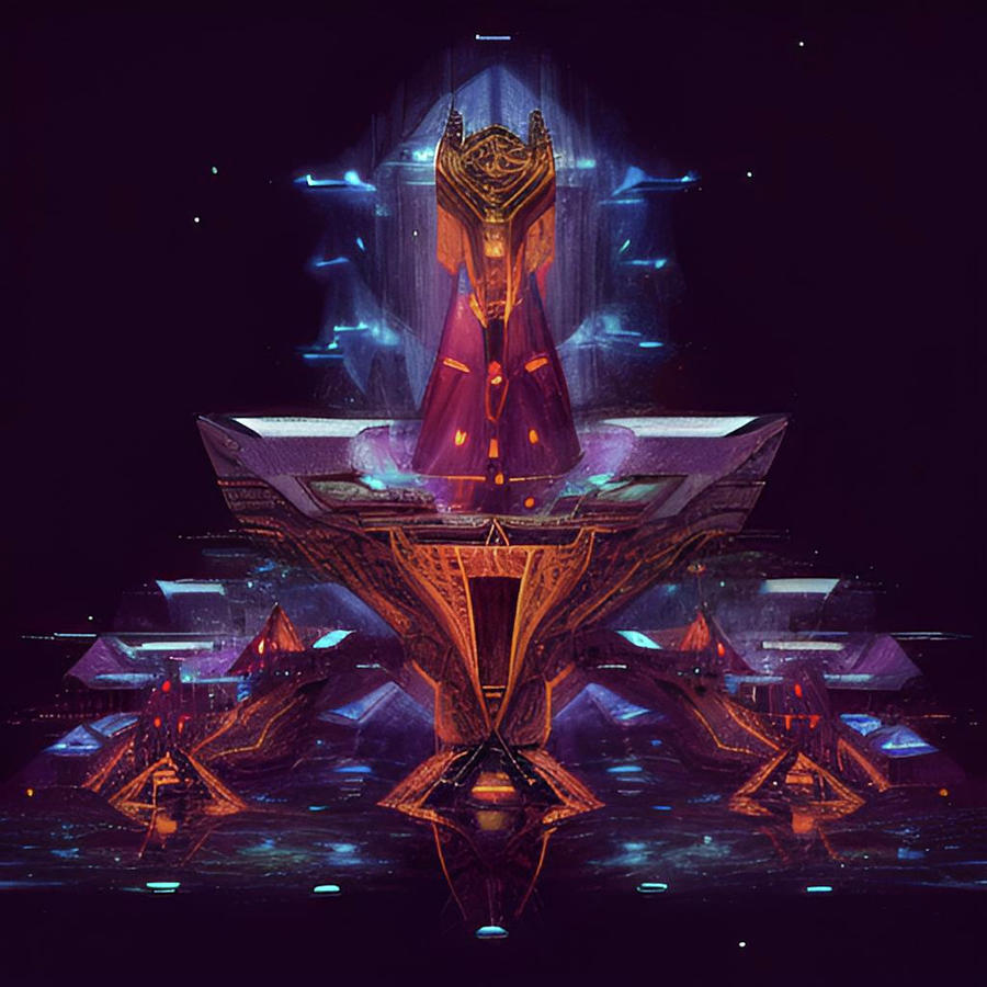 Intergalactic Royal Pyramid City Digital Art by Michael Canteen