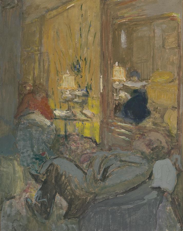 Interieur Aux Trois Personnages Painting By Edouard Vuillard 