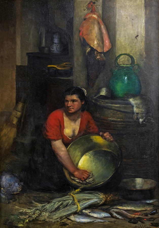 Interieur de cuisine Painting by Antoine Vollon Pixels